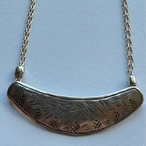 Silpada Sterling Silver Crescent Bar Necklace Adjustable 18–20”